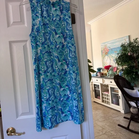 EUC Lilly Pulitzer Azlynn Ruffle Collar Dress, Size Large - Picture 4 of 11